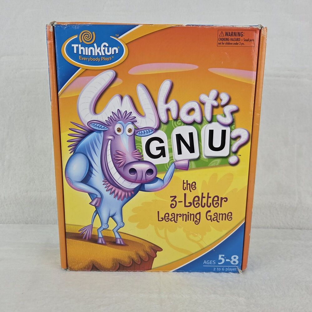 ThinkFun What’s GNU?‎ Vintage 2004 Educational Word Game Complete